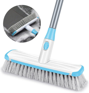 SUGARDAY Floor Scrub Brush with Long Handle for Cleaning Shower Bathroom Kitchen Tub Deck Brush