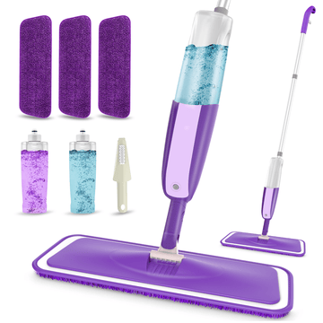 SUGARDAY Microfiber Spray Dust Mop for Floor Cleaning with Washable Pads Wet Dry Mop