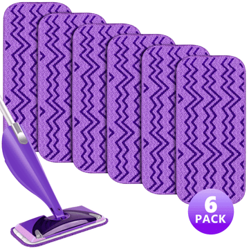 SUGARDAY Reusable Wetjet Mop Pads Refills Compatible with Wet Jet Mop, 6 Pack Wet Pads Refills Replacement for Floor Cleaning Wet Dry Use